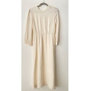 Alessandra Rich Cream Maxi Dress 100% Silk Size 42